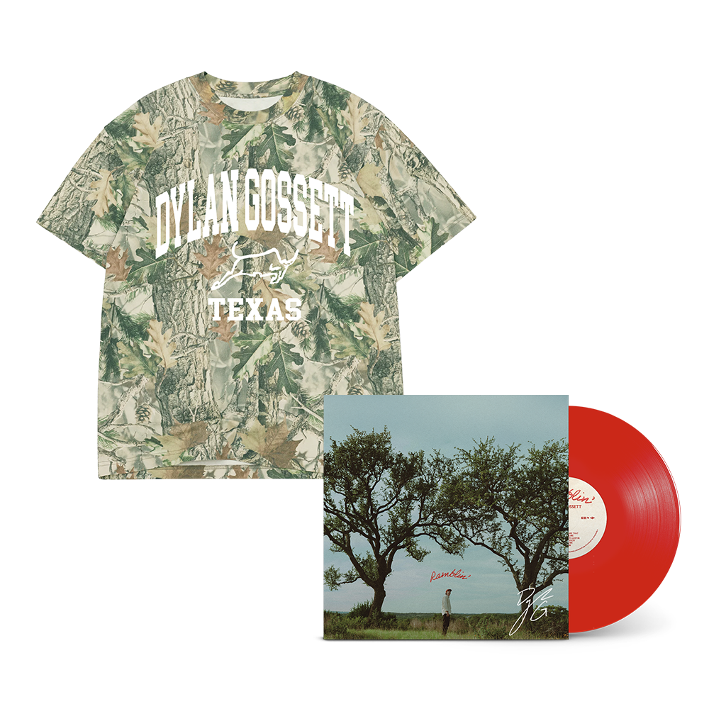 Ramblin' Texas Sunset Red Signed Vinyl + DG Camo Tee
