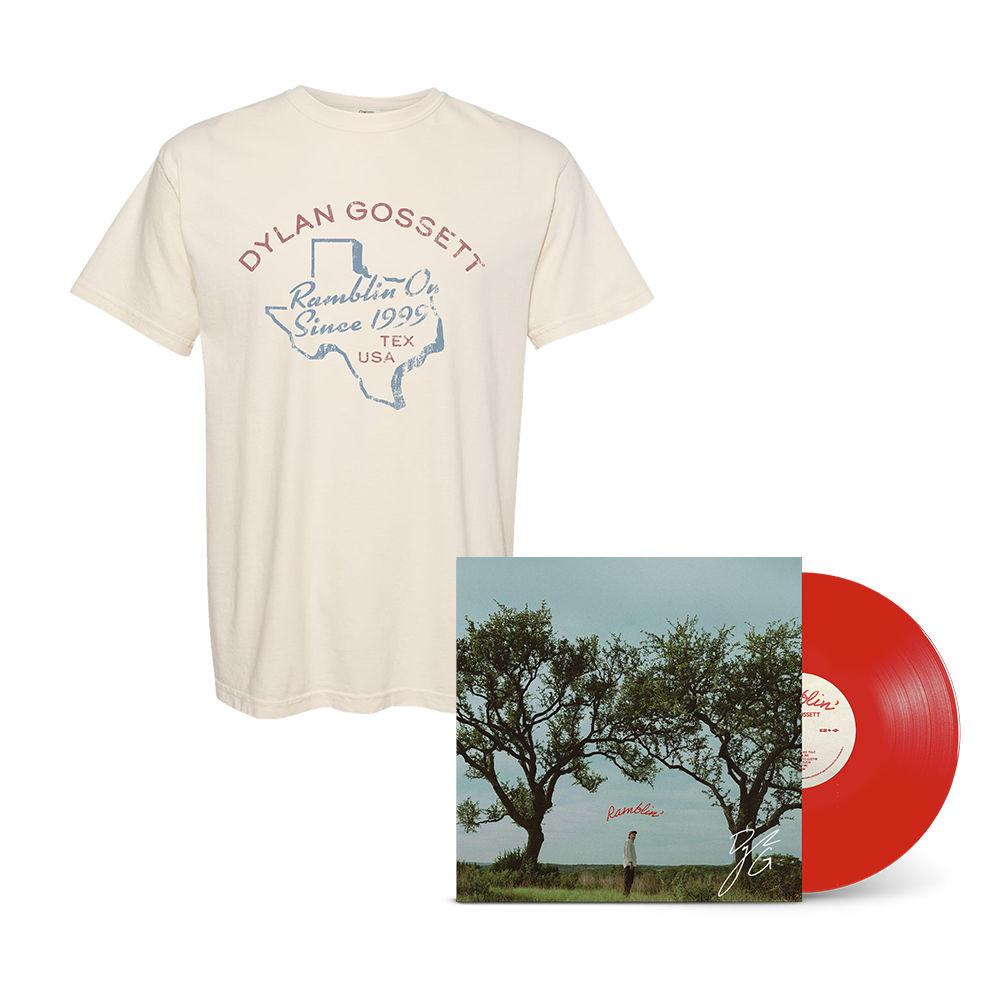 Ramblin' Texas Sunset Red Signed Vinyl + Ramblin' On Tee